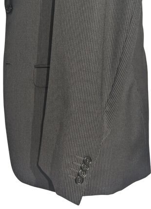 Canali Charcoal Pinstripe 100% Wool Suit 40R