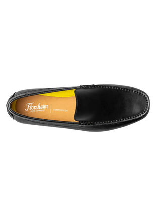 Florsheim Moc Toe Venetian Solid Black Loafer Leather Shoe - The Suit Depot
