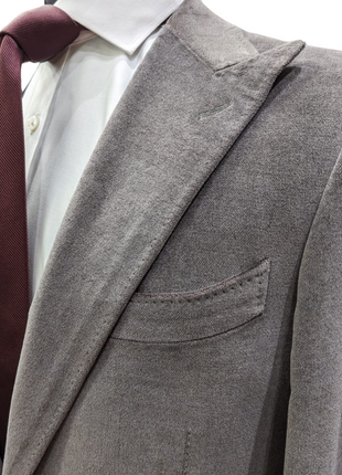 Canali Mens Gray Velvet 42L Slim Fit Cotton Cashmere 2 Piece Suit