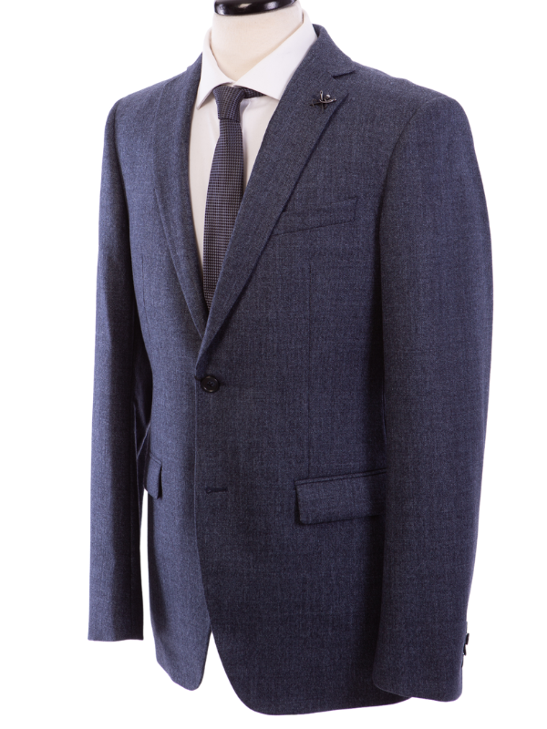 John Varvatos BLEECKER Half-Canvassed Blue Two Button Wool Blend Blazer