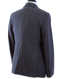 Thumbnail for John Varvatos Half-Canvassed Charcoal Windowpane Two Button Wool Blend Suit
