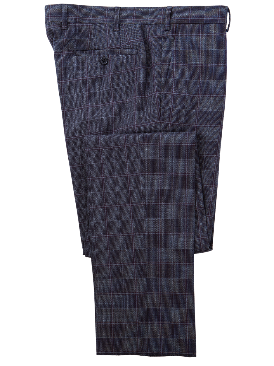 John Varvatos Half-Canvassed Charcoal Windowpane Two Button Wool Blend Suit