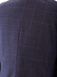 Thumbnail for John Varvatos Half-Canvassed Charcoal Windowpane Two Button Wool Blend Suit