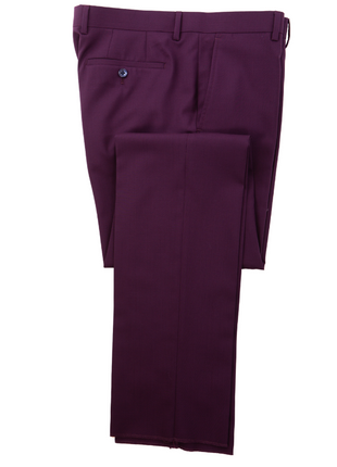 John Varvatos Half-Canvassed Burgundy Two Button 100% Wool Suit