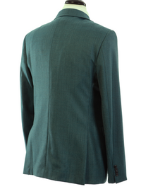 Thumbnail for John Varvatos BOND Half-Canvassed Green Herringbone Two Button 100% Wool Blazer