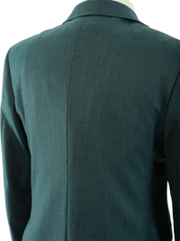 Thumbnail for John Varvatos BOND Half-Canvassed Green Herringbone Two Button 100% Wool Blazer