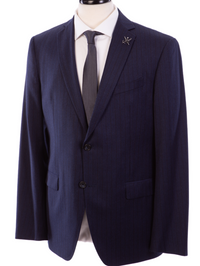 Thumbnail for John Varvatos Half-Canvassed Navy Two Button Wool Blend Suit