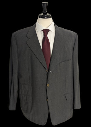 Sartoria Partenopea Men's Charcoal 3-Roll-2.5 100% Wool Sportcoat 50R
