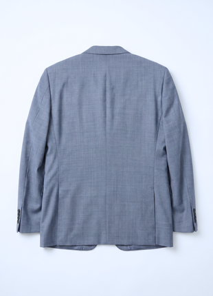 Blujacket Solid Gray Wool Regular Fit  Peak Lapels 2-piece Suit - The Suit Depot