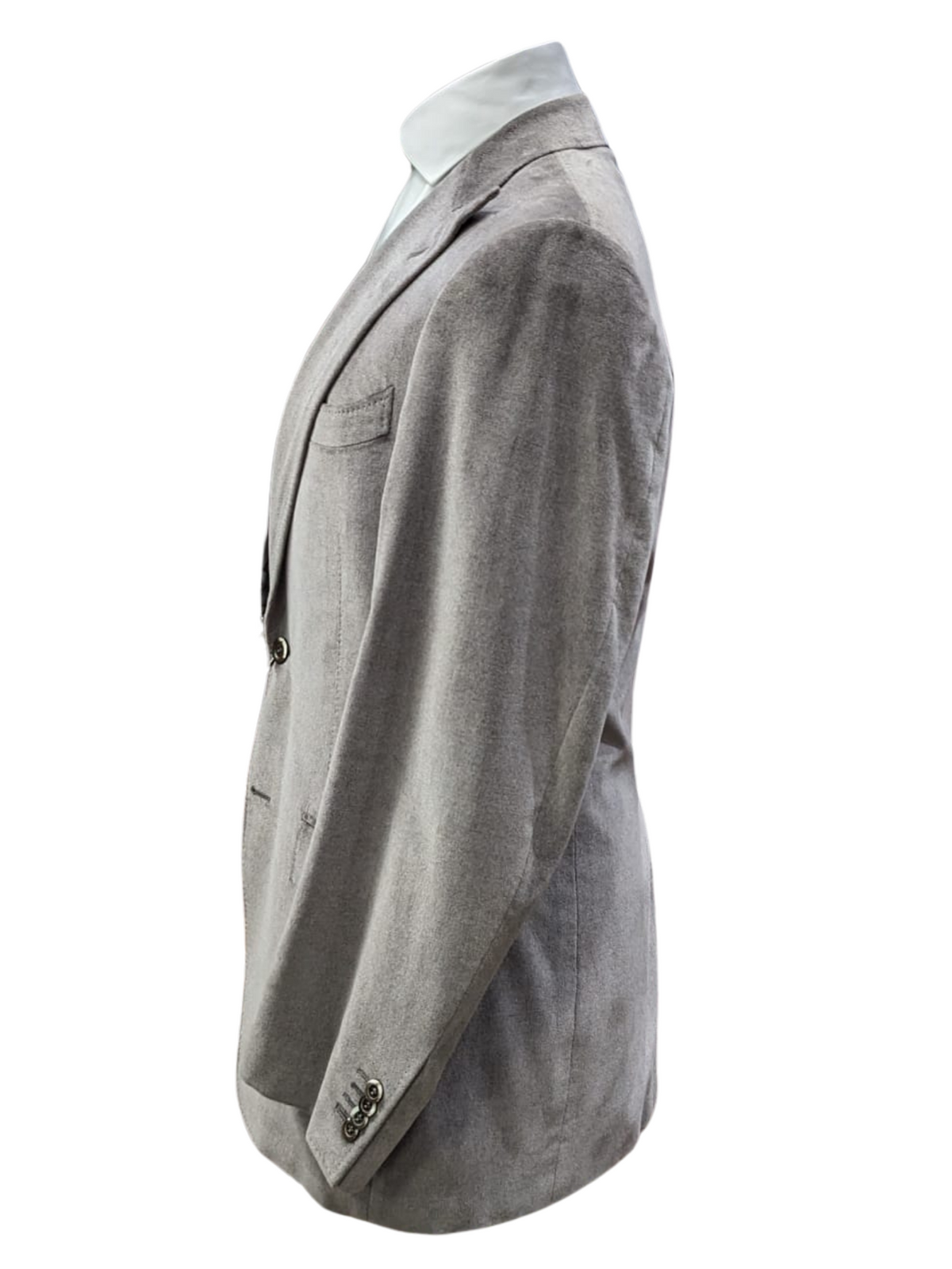 Canali Mens Gray Velvet 42L Slim Fit Cotton Cashmere 2 Piece Suit