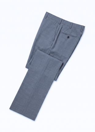 Blujacket Solid Gray Wool Regular Fit  Peak Lapels 2-piece Suit - The Suit Depot
