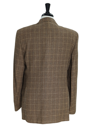 Sartoria Partenopea Men's Brown Windowpane Wool Blend Sport Coat 46R