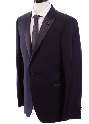 John Varvatos Bleecker Half-Canvassed Mens Navy Tuxedo