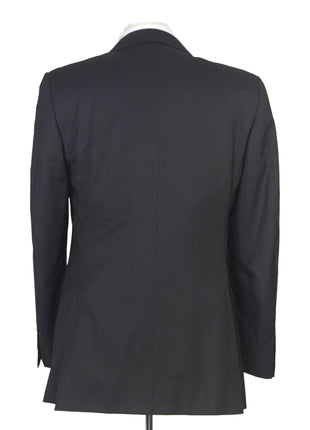 Canali Mens 40R Drop 8 Black Striped 100% Wool Slim Fit 2 Piece Suit