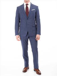 Thumbnail for John Varvatos Half-Canvassed  Blue Two Button Wool Blend Suit