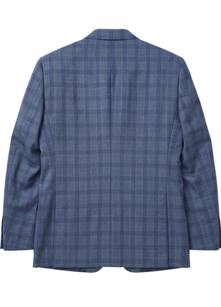 Italiano Blue Plaid Wool Slim Fit  Notch Lapel 2 Piece Suit - The Suit Depot