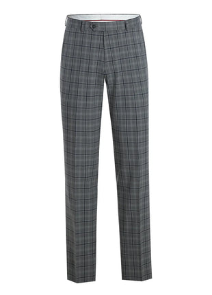 Raphael Mens Gray & Blue Windowpane Slim Fit Notch Lapel 2 Button Stretch Suit