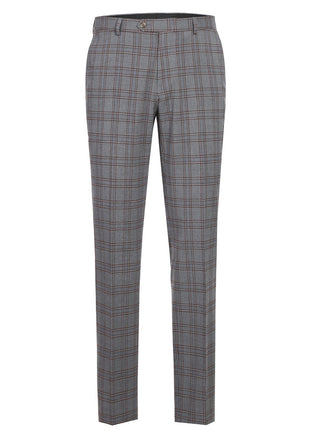 Men's Two Piece Slim Fit Stretch Windowpane Check Dress Suit