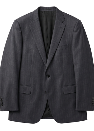 Atica Charcoal Gray Pinstriped Classic Fit Half-Canvassed Reda Wool 2-Button Suit
