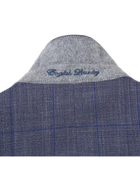 Thumbnail for Gray with Blue Windowpane Wool Suit