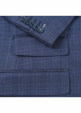 English Laundry Slim Fit Two Button Gray Blue Wool Notch Lapel Suit