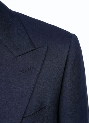 Tovaglia Mens Solid Navy Classic Fit Double Breasted Wool Cashmere Suit