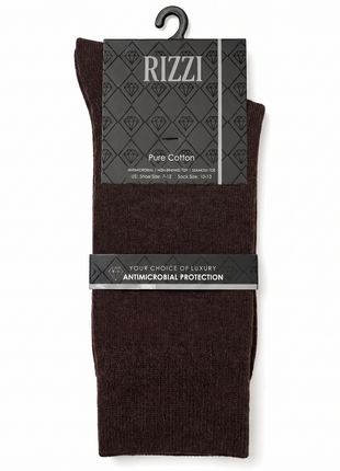 Rizzi Dark Brown Pure Cotton Antimicrobial Protection Non-Biding Seamless Socks