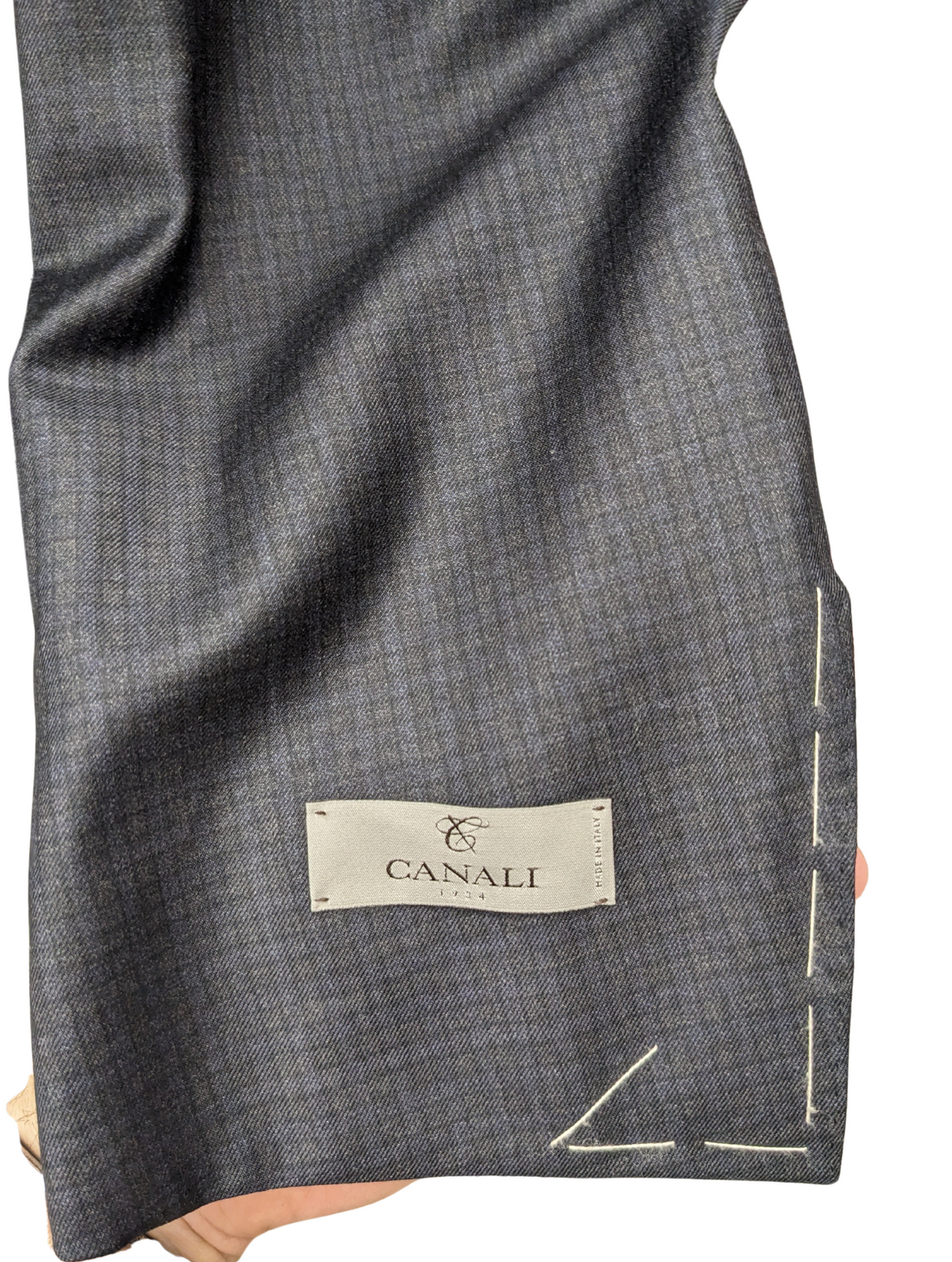 Canali 1934 Traje gris a cuadros 44L Drop 7 100% lana con 2 botones y 2 piezas para hombre