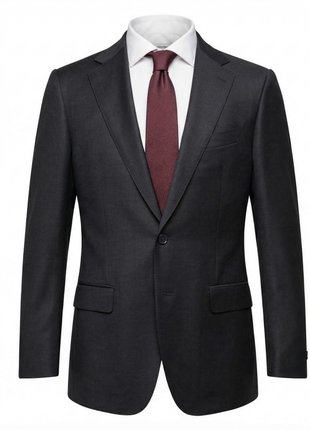 Tovaglia Black Tonal Plaid Half-Canvassed Slim Fit Notch Lapels 100% Wool Suit