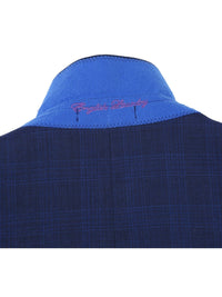 Thumbnail for English Laundry Slim Fit Midnight Blue Check Wool Suit