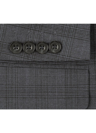 Men's 3-Piece Classic Fit Single Breasted Windowpane Suit