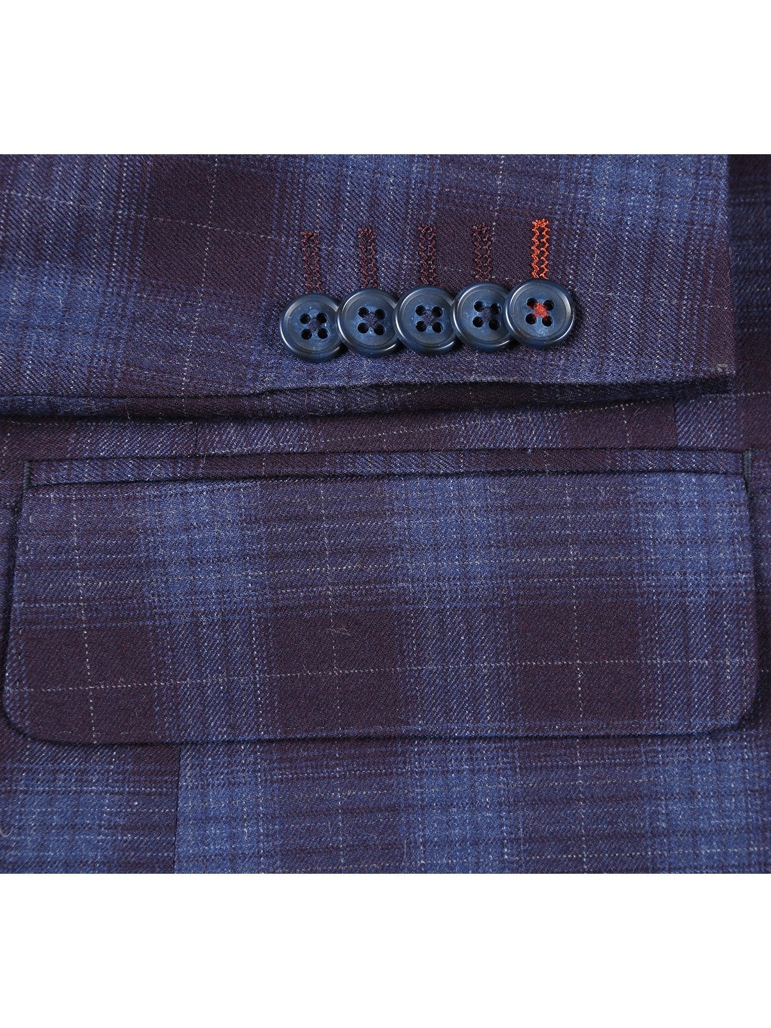 English Laundry Slim Fit Blue with Black Check Wool Suit English Laundry Slim Fit Blue with Black Check Wool Suit