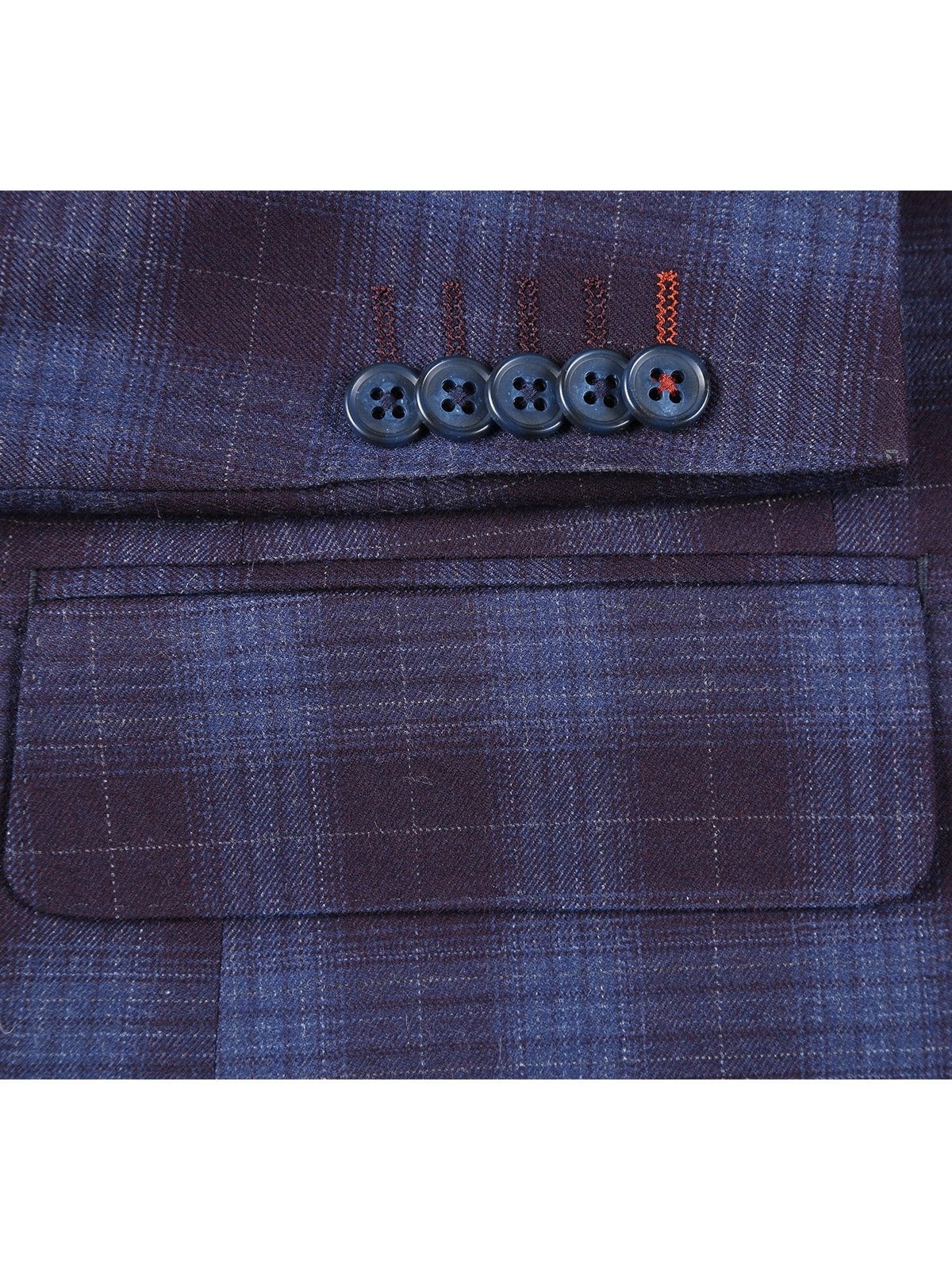 English Laundry Slim Fit Blue with Black Check Wool Suit