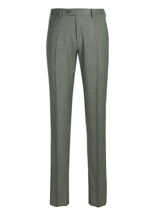 English Laundry Mens Olive Green Stripe Slim Fit Peak Lapel 2 Button Stretch Suit