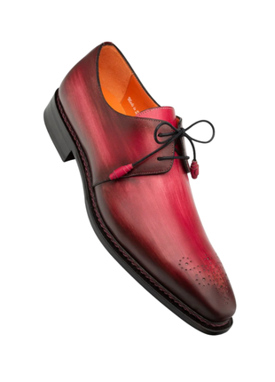 Mezlan Mens Burgundy Rust Lace-Up Oxford Leather Dress Shoes