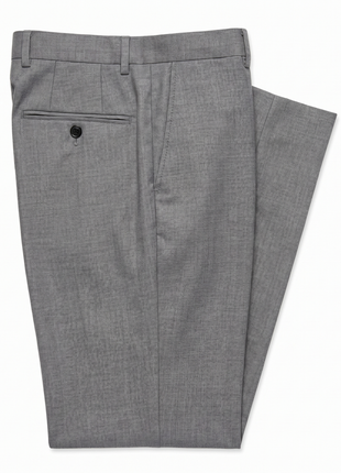Arhur Black Marzotto Gabardine Solid Grey Slim Fit Peak Lapel 2-Button Wool Suit - The Suit Depot