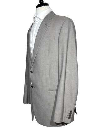 Armani Collezioni Giorgio Light Gray Micro Check Regular Fit Notch Lapels Two Button Suit 42L