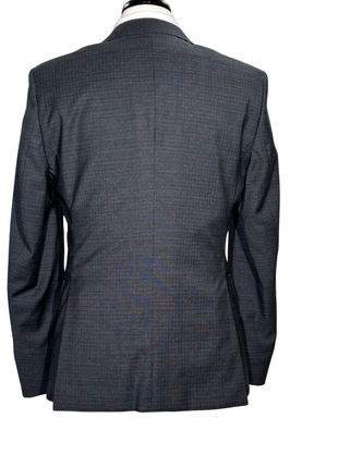 Hugo Boss Slim Fit Charcoal Checkered Stretch Notch Lapels Two Button Wool Suit