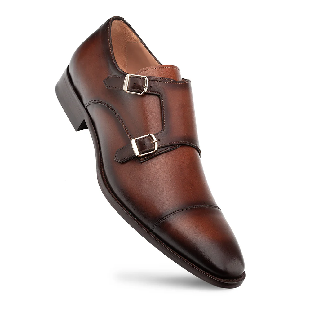 Mezlan Mens Chocolate Brown Cap Toe Double Monk Strap Leather Dress Shoes, 9 / Medium Mezlan Mens Chocolate Brown Cap Toe Double Monk Strap Leather Dress Shoes, 9 / Medium