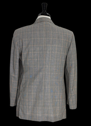 Sartoria Partenopea Men's Gray Glen Plaid 100% Wool Suit 40R