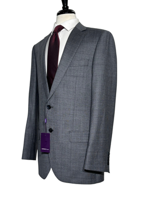 Bartorelli Napoli Mens Gray Glen Plaid Notch Lapel Classic Fit 2-Button Wool Suit  - 44L