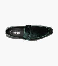 Thumbnail for Stacy Adams Spratley Mens Green Slip-on Moc Toe Patent & Velour Dress Shoes