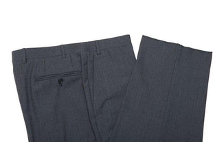 Canali Mens Charcoal Gray Striped 44L Drop 7 Modern Fit 100% Wool 2 Piece Suit - The Suit Depot