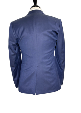 Corneliani Mens Solid Navy Fully-Canvassed Peak Lapel Slim Fit 3-Piece Wool Tuxedo Suit - 38R