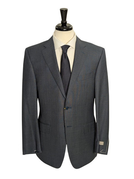 Canali Blue Birdseye 100% Wool Suit 40R