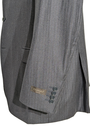 Canali Navy Pinstriped 100% Wool 3-Button Suit 44R