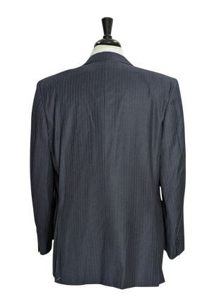 Canali Navy Pinstriped 100% Wool 3-Button Suit 44R