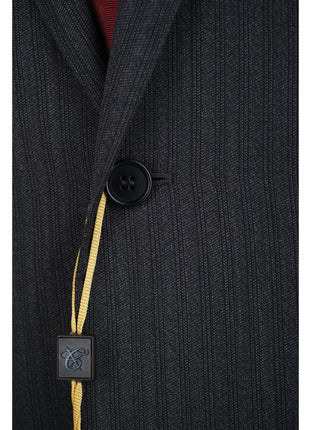 Canali 1934 Mens 42L Drop 7 Modern Fit Gray Striped 100% Wool 2 Piece Suit