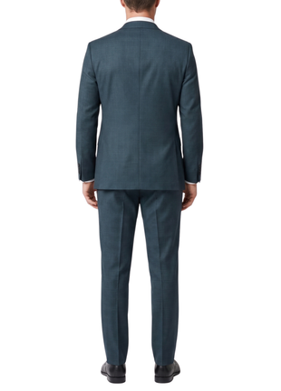English Laundry Mens Green Plaid Slim Fit Notch Lapel 2 Button Stretch Suit