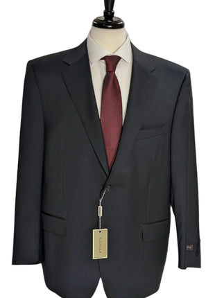 Canali Men's Solid Navy 100% Wool Suit 46R